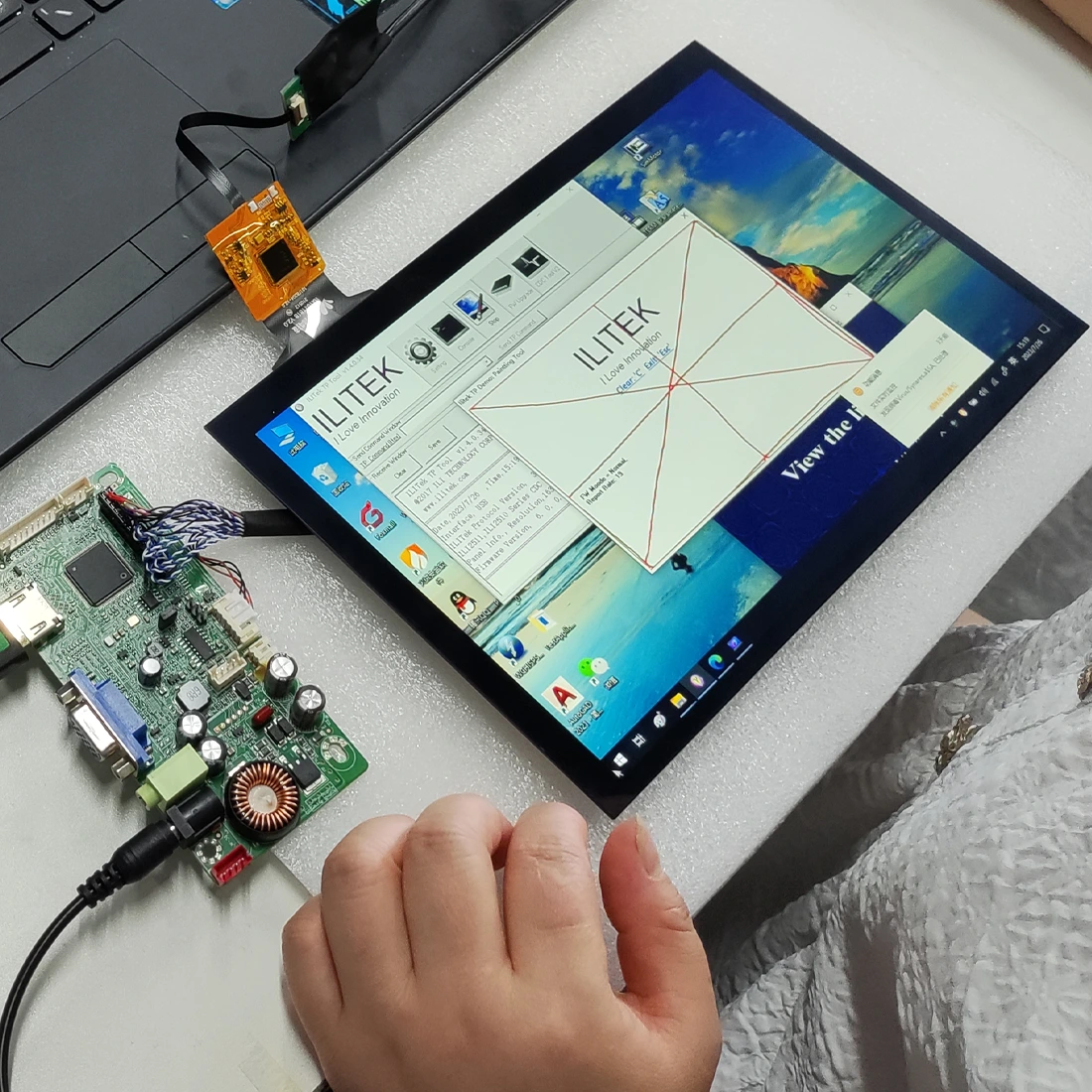 Hx1011819 10.1 Inch 1920x1200 Tft Lcd Screen Touch Displays With Ag+ar Capacitive Touch Glass Panel 1