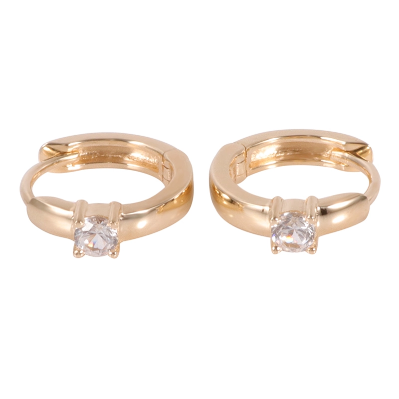 Joyas de Provence 2.5 mm redondeando brillante cortado moissanite def color de 14k pendientes de oro amarillo joyas de lujo 1