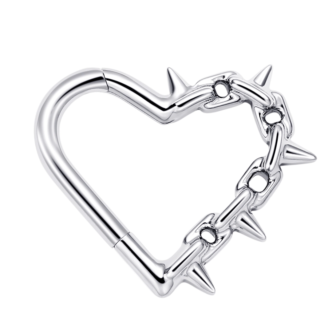 Eternal Metal Astm F136 Titanium Delicate Unique Hinged Segment Heart Shape Clicker Piercing Jewelry 1