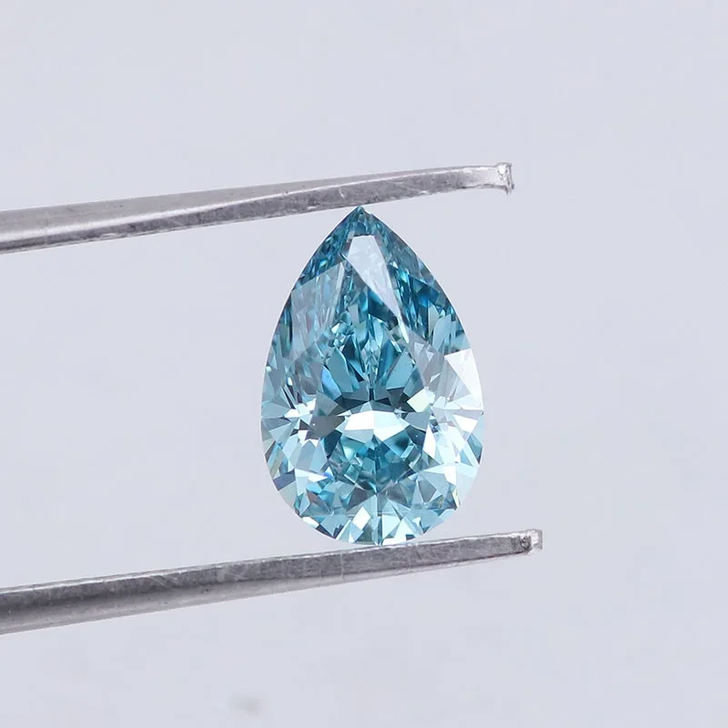 Provence Gem Fancy Blue Color Pear Brilliant Schnitt 1.2ct Labor DIAMOND CVD LOS für Ringe Frauen 1