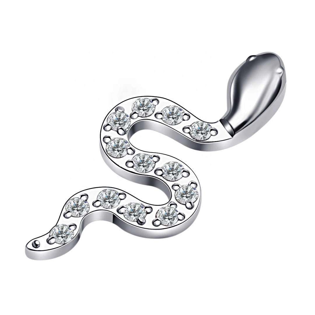 Eternal Metal Internally Threaded Labret With Snake Shaped Tops Astm F136 Titanium Piercing Jewelry 1