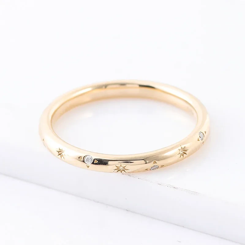 Wuzhou Provence Jewelry Solid Gold Ring Moissanite 18k Gold Ring For Women Wedding 1