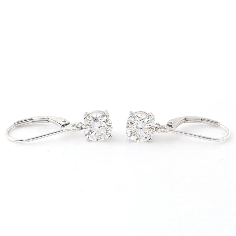Boucles d&39;oreilles tendance pour femme, paire de boucles d&39;oreilles en diamant moissanite 1 carat, cadeau d&39;anniversaire pour petite amie 1