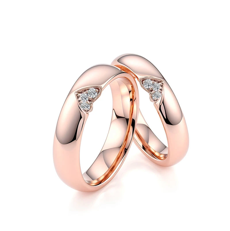Heart Wedding Band Lab-Lab-Diamonds Engagement Anneau de fiançailles pour les couples Fine Bijoux Men and Women Bands Lab Made Diamond Bijoux 1
