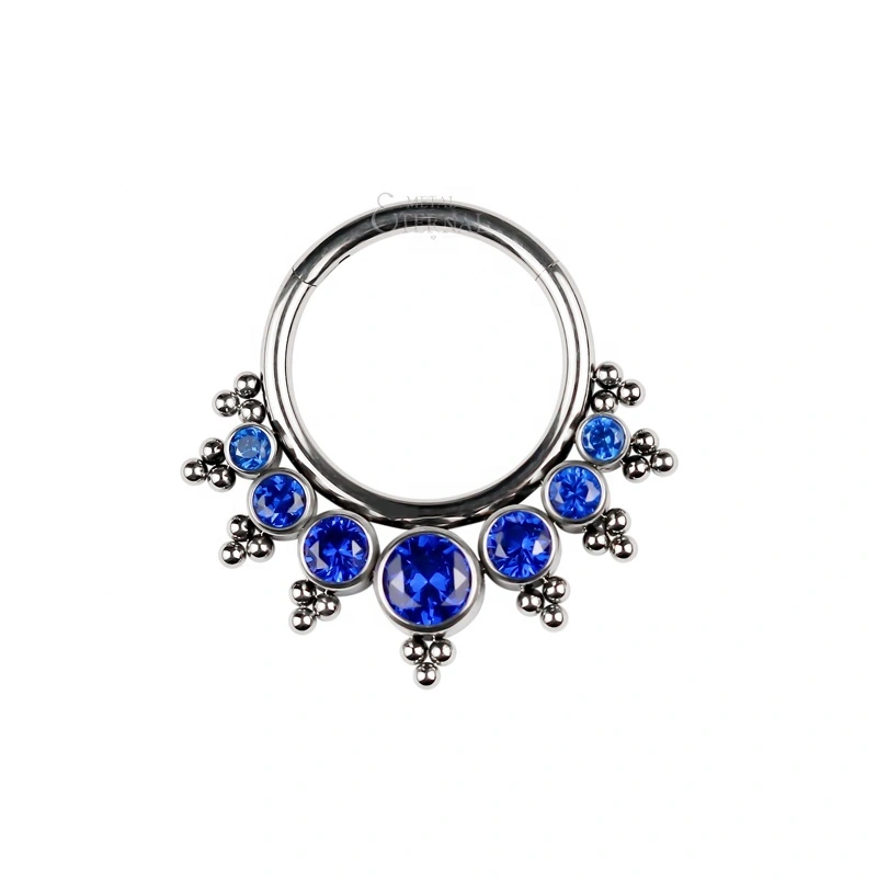 Eternal Metal 16g 5/16 Astm F136 Titanium Blue Zircon Ball Clusters Nose Piercing Jewelry 1