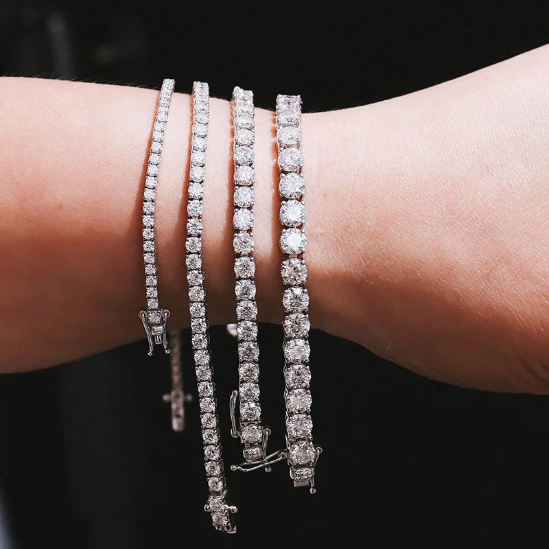 Provence Gems 14k 18k Pass Tester 2.5mm 3mm 3.5mm 4mm Round Brilliant Lab Grown Diamond Tennis Bracelet 1