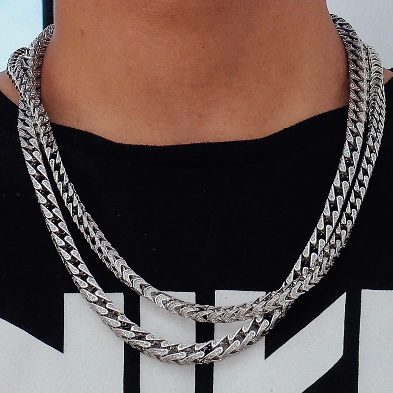 Punk 925 Sterling Silver Miami Cuban Choker Necklace Collar Statement Hip Hop Big Chunky Gold Color Thick Chain Necklace Men Jewelry 1