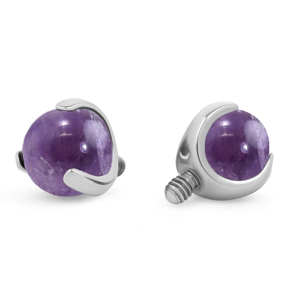 Eternal Metal Astm F136 Titanium Amethyst Ball Dermal Anchor Top Piercing Jewelry 1