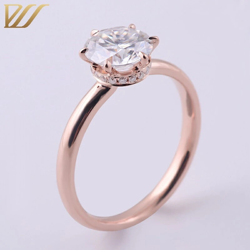 Igi Lab Grown Cvd Diamond Jewelry 14k Rose Gold Cvd Diamond Ring 1