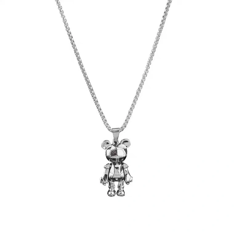 Limbs Movable Bear Necklace Men's Hip Hop Punk Couple Long Versatile Sweater Chain Pendant Accessories 1