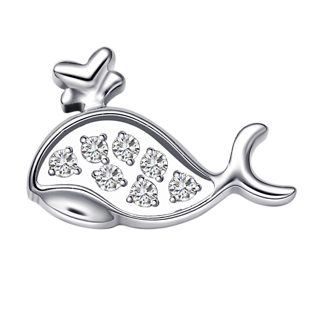 Eternal Metal Astm F136 Titanium 5a Clear Zircon Whale Shape Flat Lobe Helix Internally Threaded Labret Piercing Jewelry 1