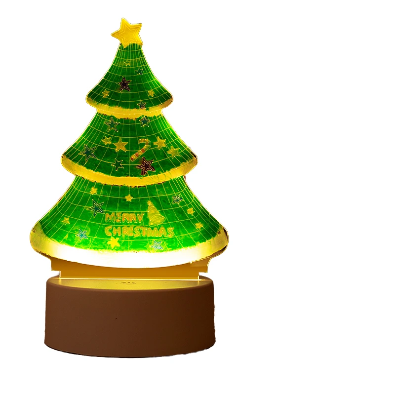 Gl-cy32 Guangli Christmas Tree-shaped Acrylic Three-color Base Handwriting Board With Painted Pens 1