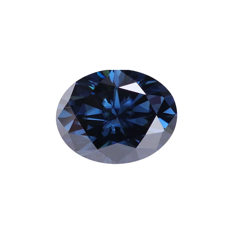 Provence Blue Grey Color Moissanite Vvs Clarity High Quality Oval Cut Moissanite Loose Diamond 1