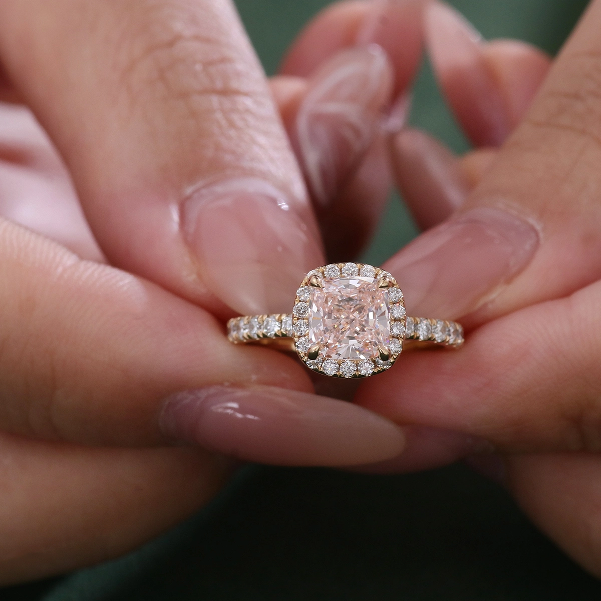 Lab Grown Diamond Engagement Wedding Ring Pink Color Hpht Cvd Lab Grown Diamond Jewelry Rings For Women Men 1