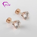 Personnalisé 14k / 18k rose or classique conception 2 carat def Moissanite Diamond Earge pour femmes 1