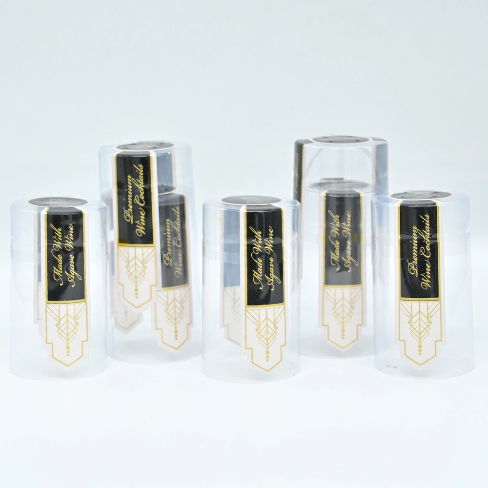 Custom Plastic Printed Design Tear Off Strip Seal Red Wine Clear Shrink Wrap Film Packaging Capsules 1