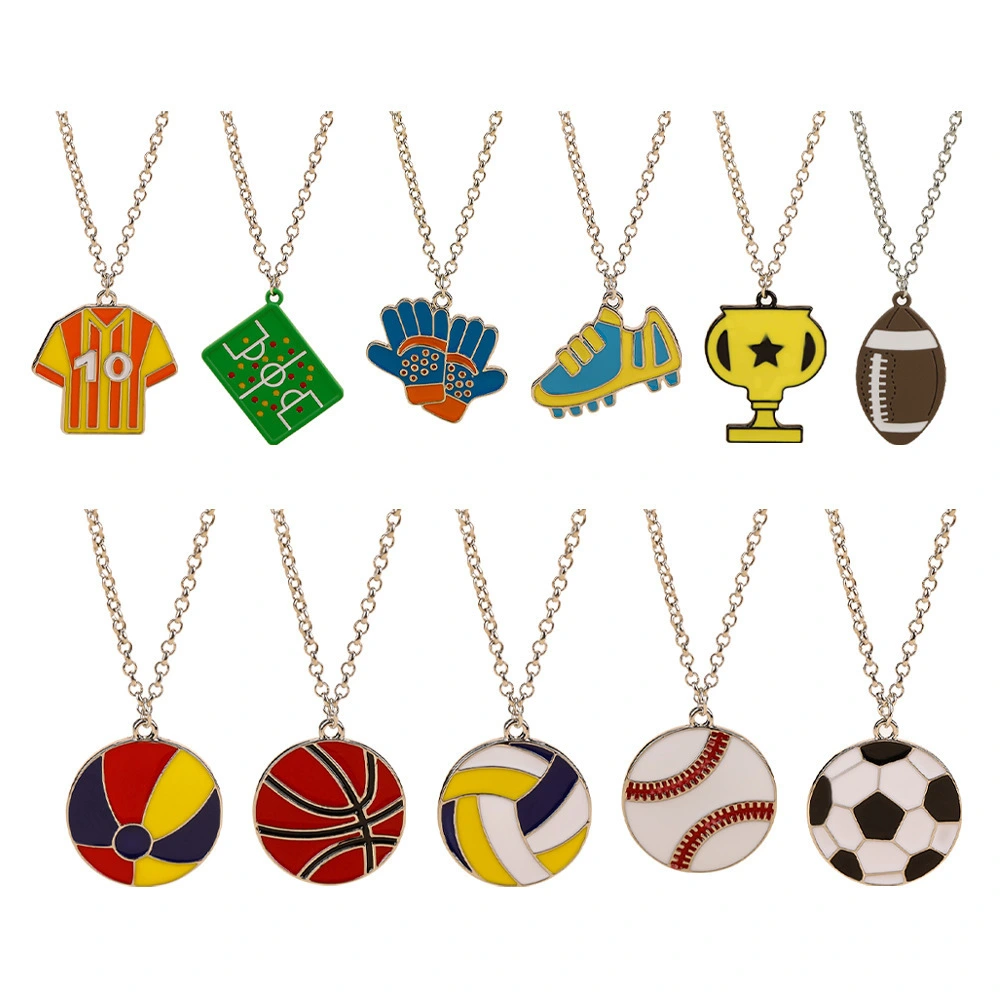 Pendants Necklaces Mini Football Basketball Rugby Shaped Necklaces Children's Sports Necklaces Cool Gifts 1