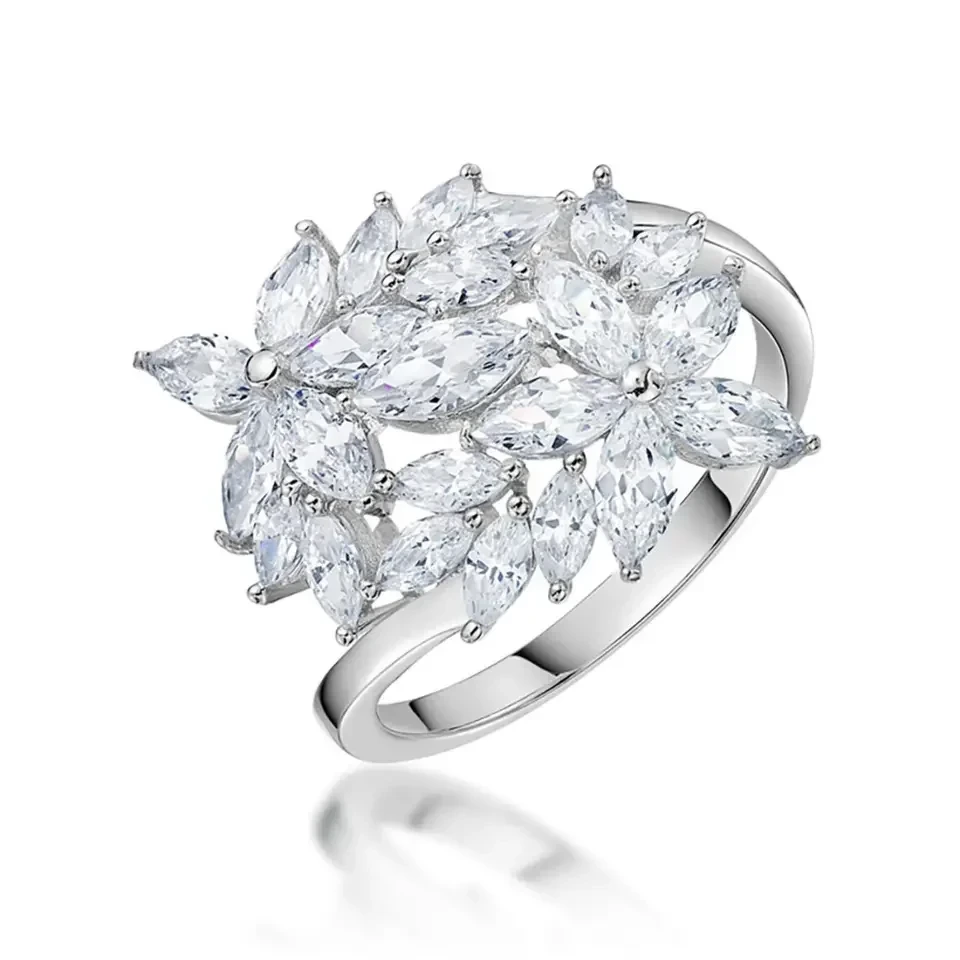 Bague de fiançailles en argent S925 pour femme, style luxueux, magnifique, tendance, bague de mariage, bague de fiançailles, bague en moissanite 1