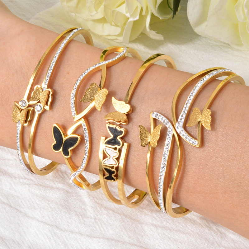 18k Gold-plated Butterfly Style Stainless Steel Bracelet 1