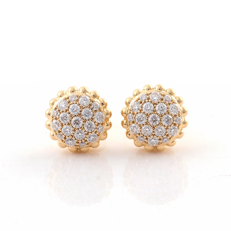 11mm Mens Hip Hop Gold Earrings 18k Gold Honey Comb Cluster Stud Earrings Iced Out Lab Diamond Stud Earrings Men Jewelry 1