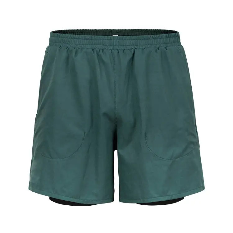 Benutzerdefinierte Fitness -Shorts 2 in 1 Polyester Schnell trockene Kompressionshorts im Freien, die ausgestatteten Herren laufen, die Shorts laufen 1