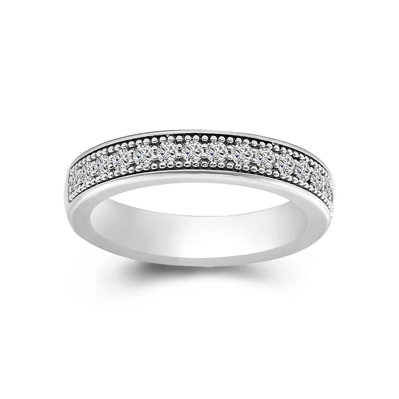 Bague pour homme en or massif pur 10 k/14 k/18 k avec diamants cultivés en laboratoire de 1,8 mm et sertissage milgrain 1
