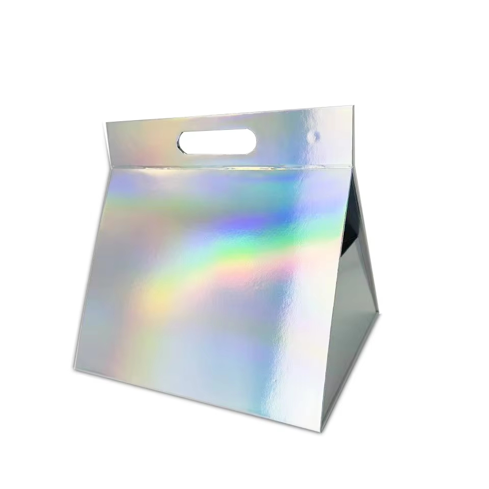 Luxury Valentine Gift Box Shiny Gradient Laser Printed Foldable Gift Bag 1