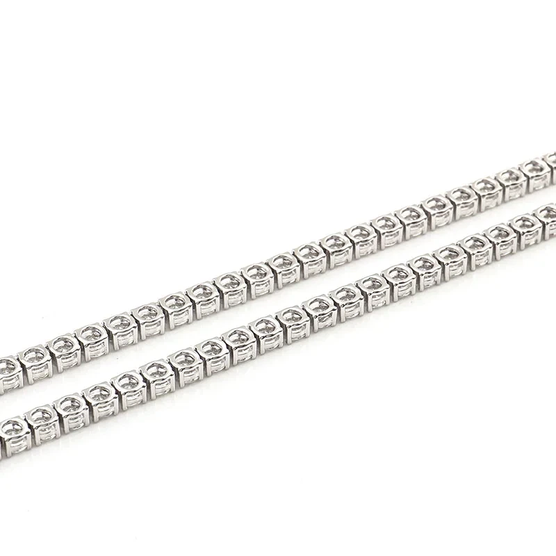 2mm Hip Hop Gold Links D Color Pass Diamond Tester Jewelry Moissanite Chain White Gold Vvs Moissanite Necklace Tennis Chain 1