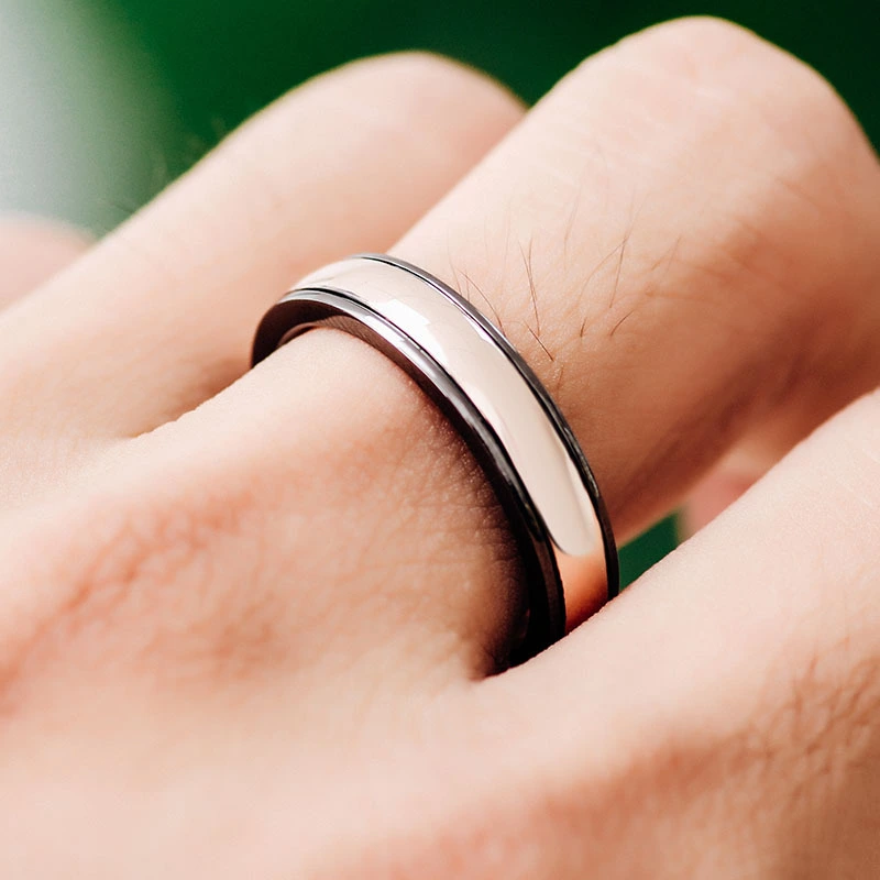 Provence bijoux personnalisé Black Rhodium Placing Gold Ring 10k Anneaux d'or solides MAN Engagement / anneau de mariage Bijoux fins 1