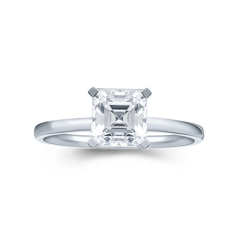 خاتم الخطوبة Solitaire 1.5CARAT ASSCHER CUT DAIMOND VVS1 1