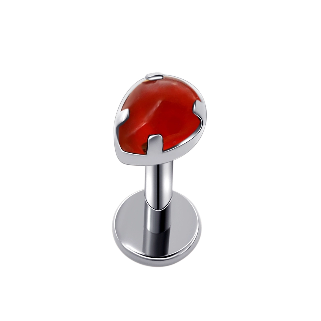 Eternal Metal Astm F136 Titanium Teardrop Stone Threadless Piercing Threadless Labret 1