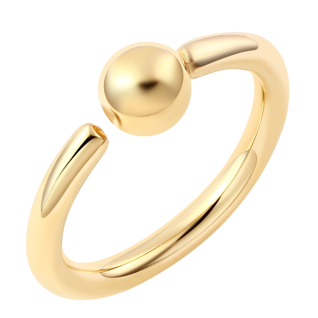 Eternal Metal 14k Solid Gold Plain Bead Hoop Nose & Earring Piercing Belly&labret Seamless Ring Jewelry 1