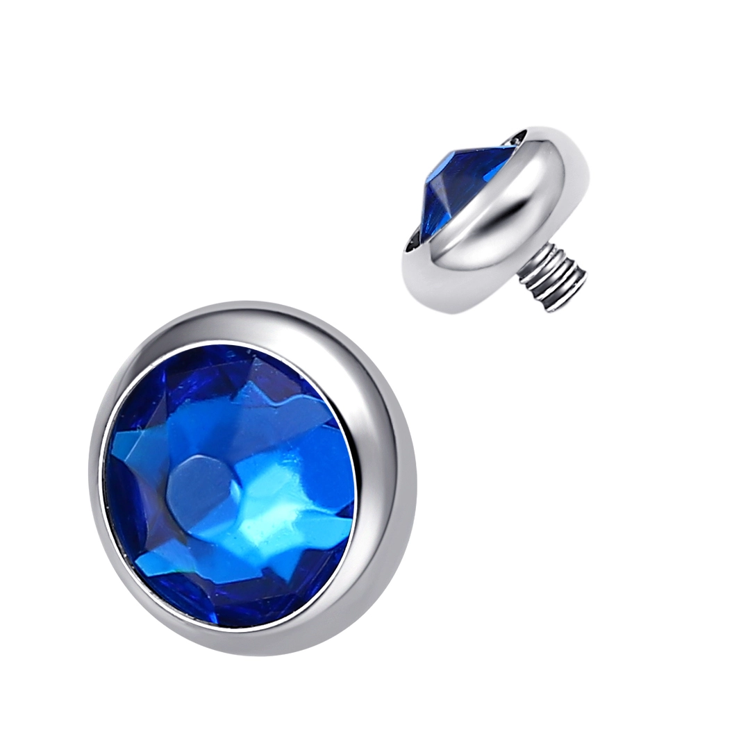 Eternal Metal Astm F136 Titanium Classic Capri Blue Light Topaz Zircon 14g Internally Threaded Labret Piercing Jewelry 1