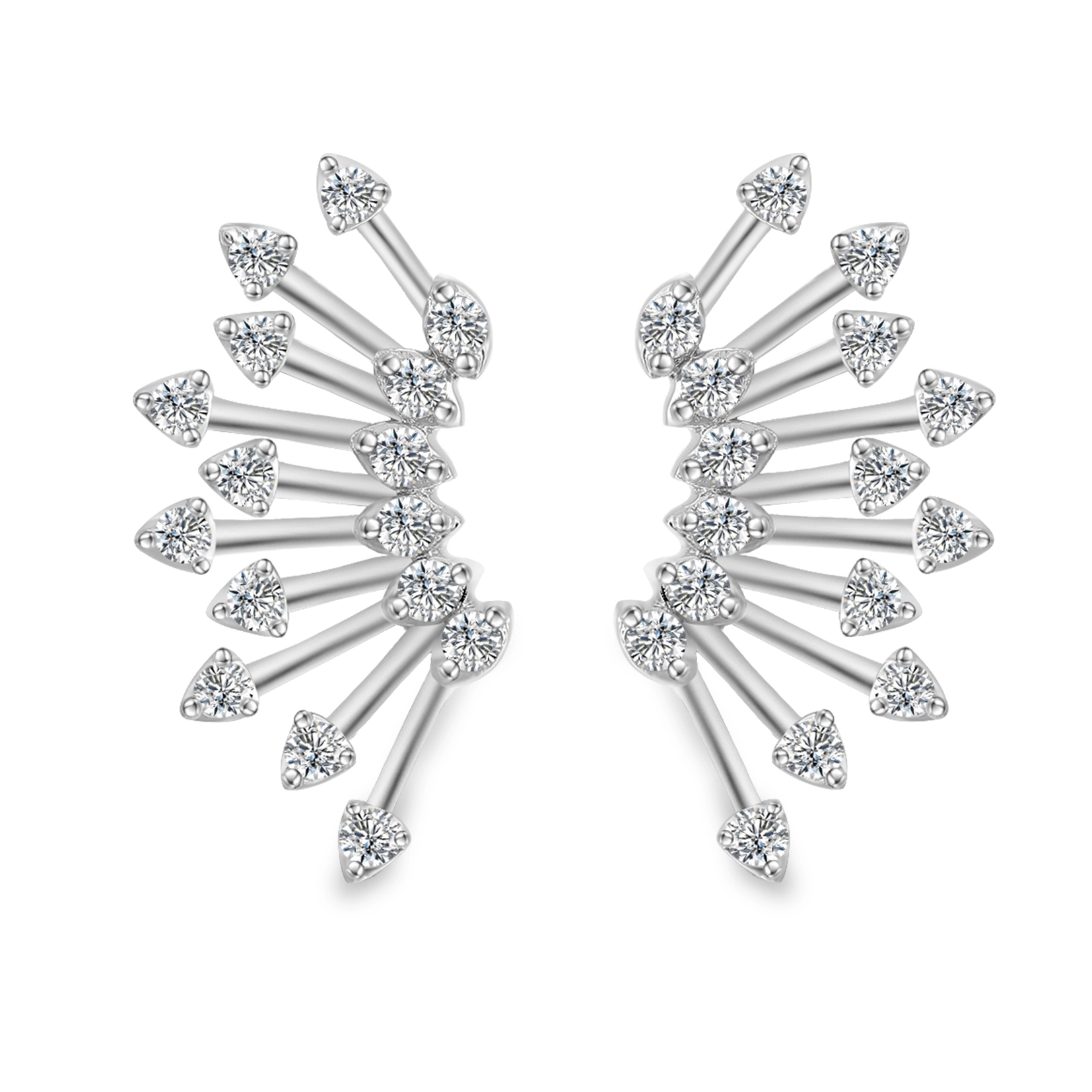 Unique Starburst Diamond Earrings Lab-grown Diamonds Earring Studs Lab Made Diamond Jewelry Unusual Custom Fine Earrings 1