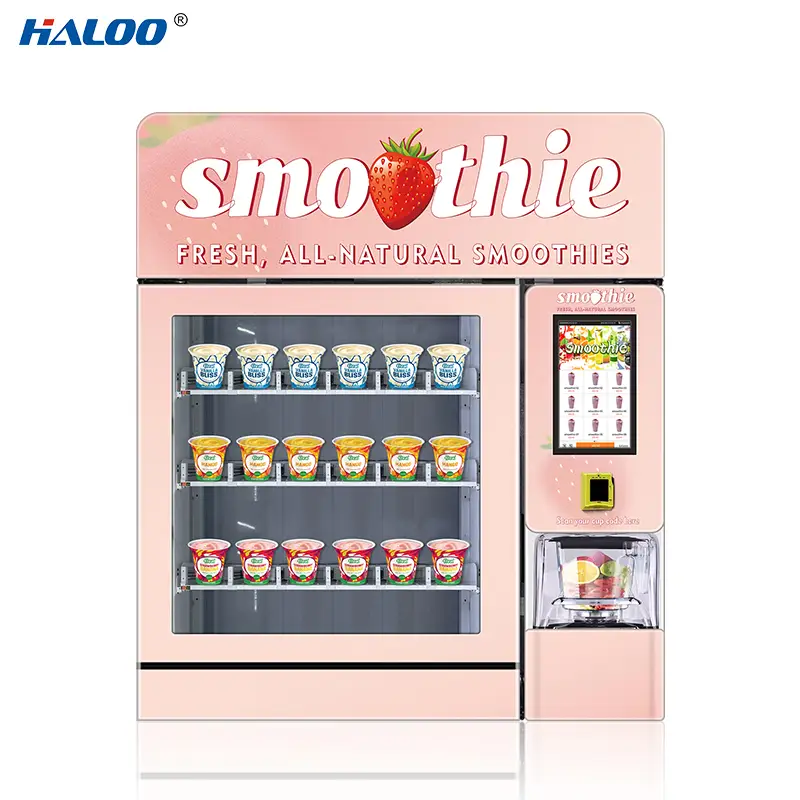 Haloo Vending Machine Supplier Semi-automatic 24 Hour Frozen-fruit Smoothie Blender Machine And Smoothie Vending Machine 1