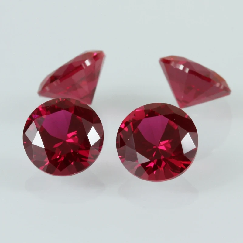 Wuzhou Wholesale Price 5# Round Brilliant Cut Synthetic Ruby Stones 1