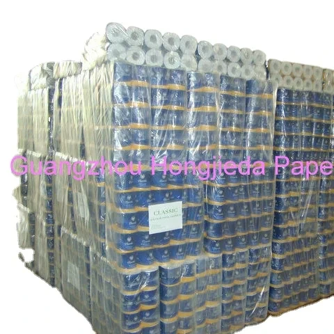 Customized 3-ply White Toilet Tissue Paper Roll with Virgin Wood Pulp 1