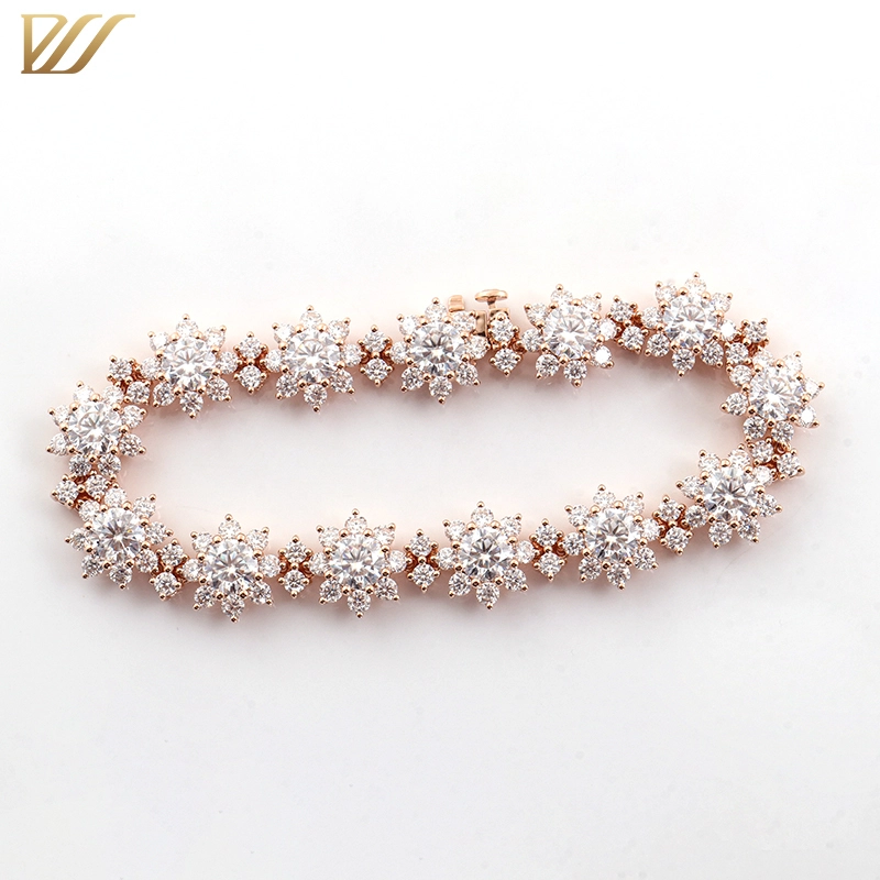 Provence bijoux classiques conception de bracelet Moisanite Jewelry Femme Femme Gift Round Party Sterling Stone Wedding 1