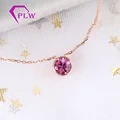 Joyas de Provence Redonda Redonda brillante Rose Rose Ruby Colgante Collar de 18k Goldia sólida White 1