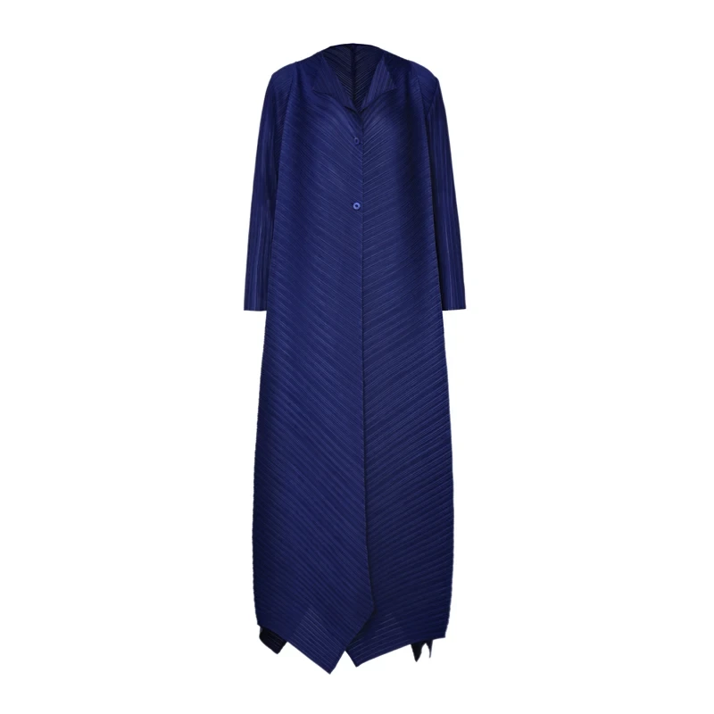 Pleats Clothing Manufacturer New Arrival 2024 Ladies Elegant Abaya Casual Pleated Solid Color Button Abaya Miyake Robe Women's Pleated Abaya 1