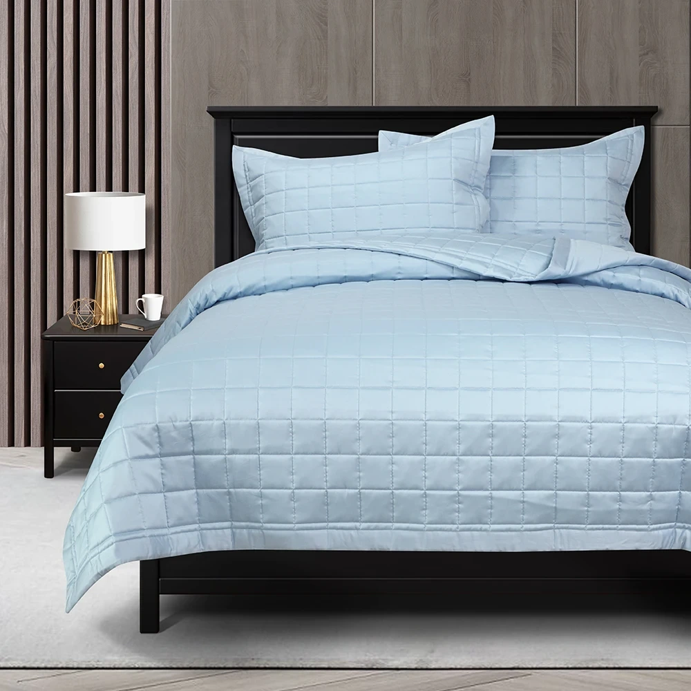 Ensemble de courtepointe Winter Sky en TENCEL™ Box Stitch 1