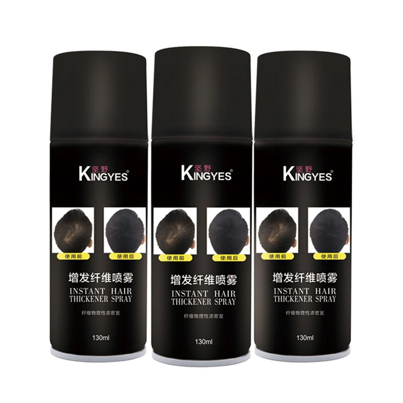 Oem Black Real Rambut Serat Aplikator Semprot untuk menipisnya rambut, serat bangunan rambut yang lebih tebal 1