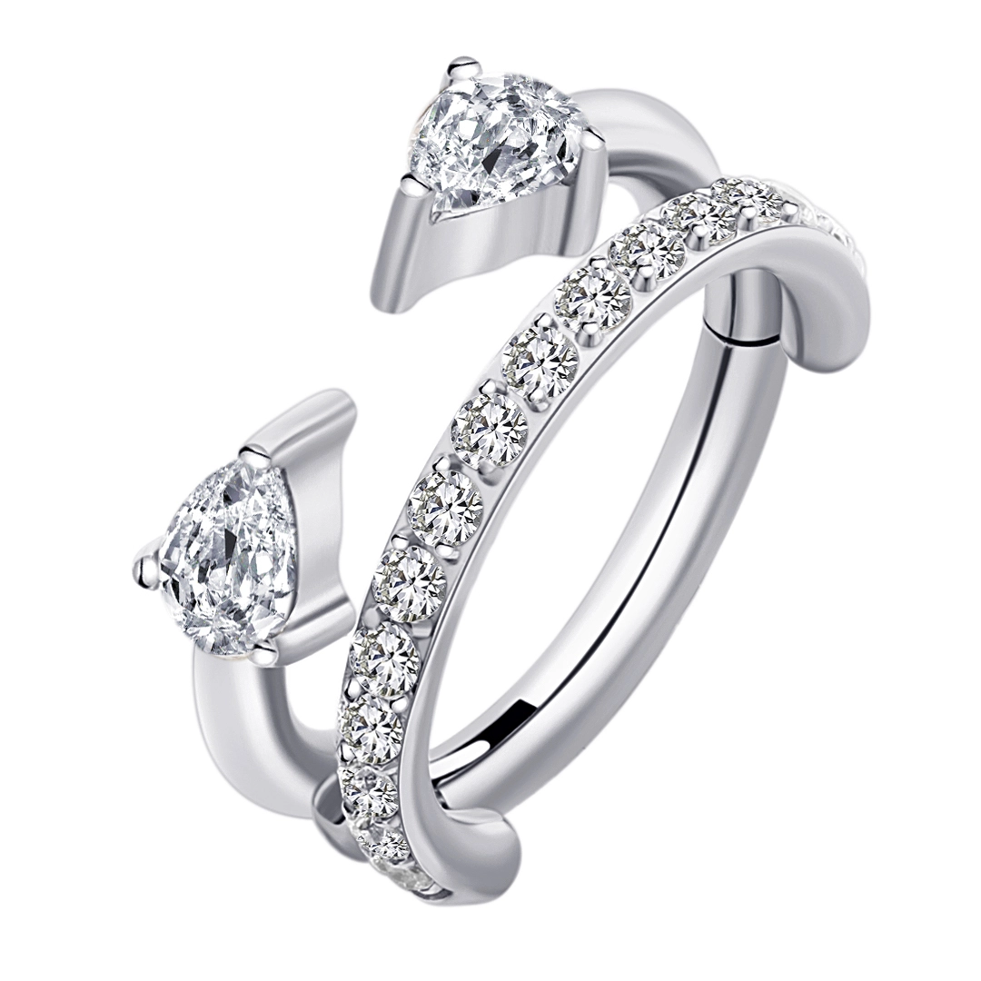 Eternal Metal Astm F136 Titanium Pave Cz Clicker Ring Piercing Jewelry 1