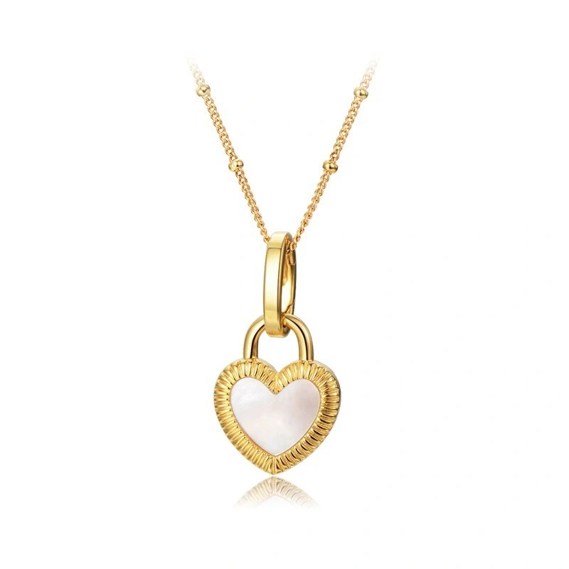 Wholesale Of New Best-selling Black And White Double-sided Love Stainless Steel Necklaces For Women's Collarbone Chains 1