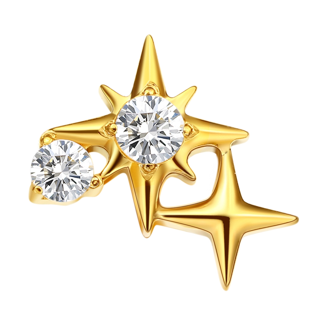 Eternal Metal Astm F-136 Titanium 5a Clear Zircon Star Cluster Flat Lobe Helix Internally Threaded Labret Body Piercing Jewelry 1