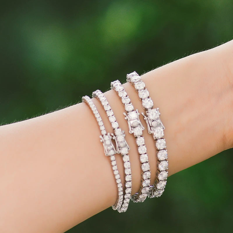 2mm 3mm 4mm 5mm Vvs Moissanite Tennis Bracelet 4 Prong Tennis Bracelets 925 Silver Moissanite Tennis Bracelet Bridal Jewelry 1
