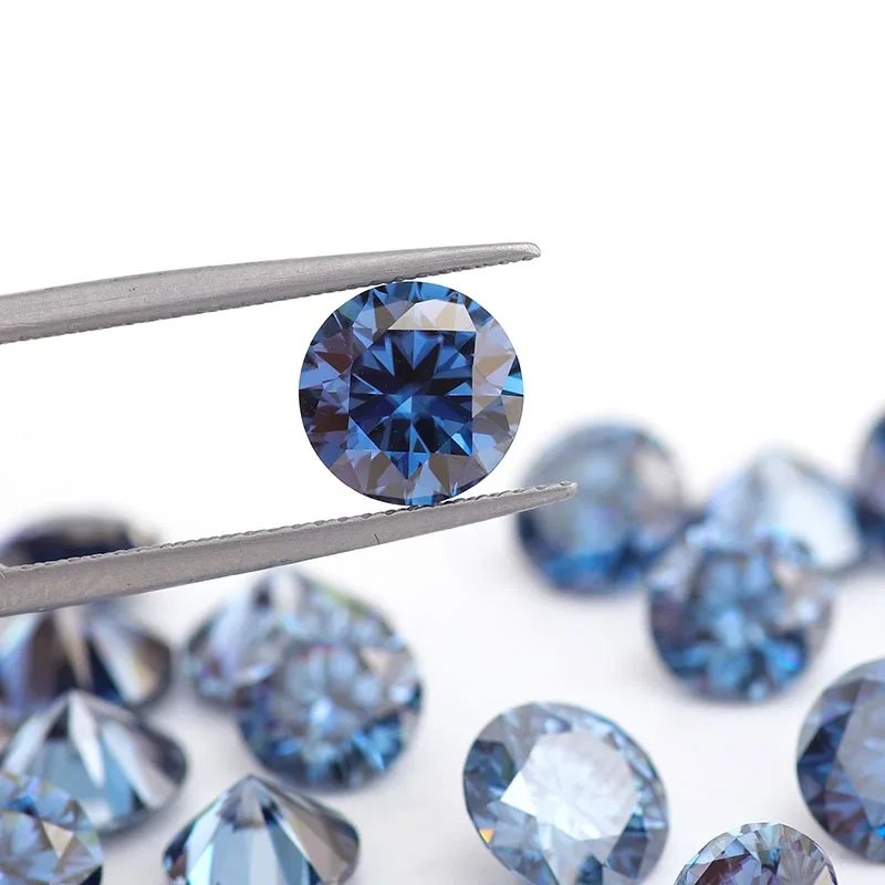 Popular Diamond Round Brilliant Cut 5mm Sapphire Blue Moissanite Diamond For Eternity Band/tennis Necklace Jewelry 1