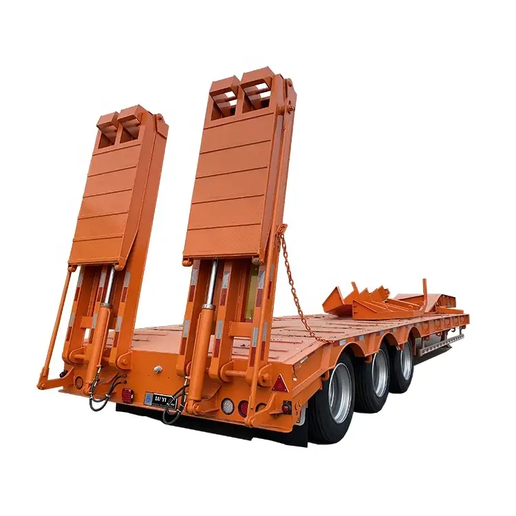 3-axle low-bed hydraulic equipment transport semi-trailer 1