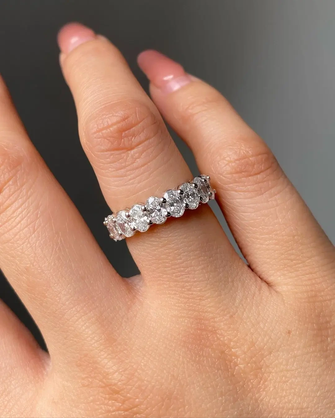 Custom 14k 18k Gold 3*2mm Oval Cut Lab Diamond Wedding Eternity Engagement Ring With Lab Grown Diamond Ring 1