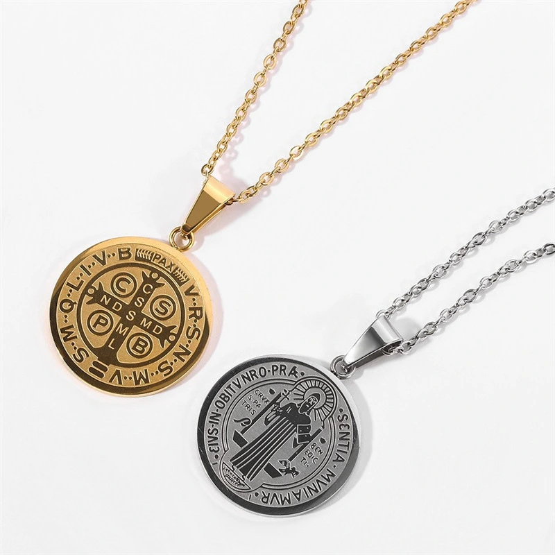 Wholesale Of New Stainless Steel Virgin Mary Jesus Round Brand Christian Religious Jewelry Necklaces For Men And Women 1
